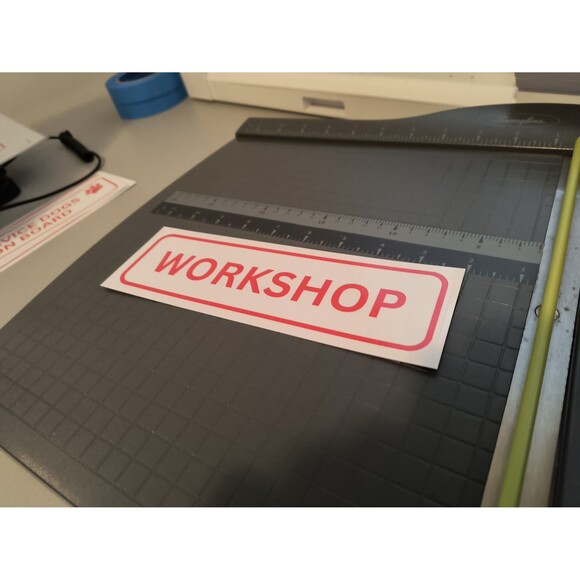 Workshop Sticker Sign Waterproof Vinyl Decal (2 Pack) - Picture 2 of 3